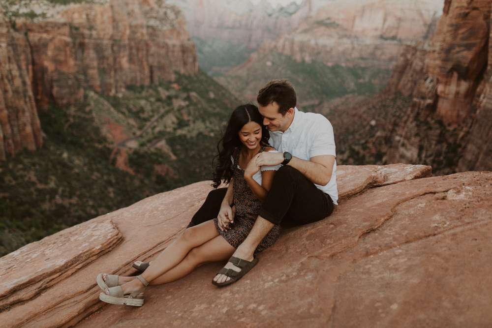 zion national park engagement photos