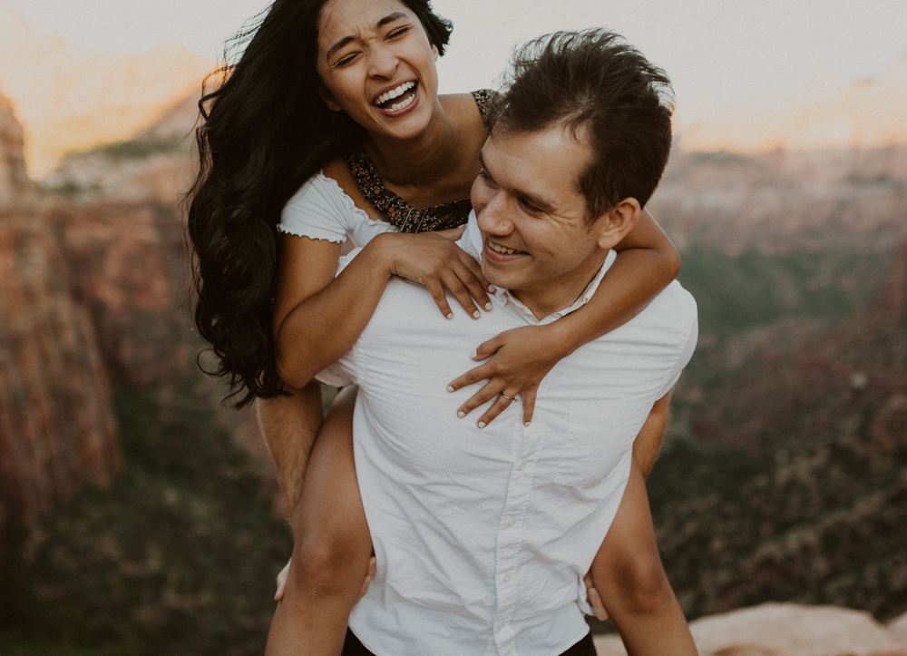 zion national park engagement photos