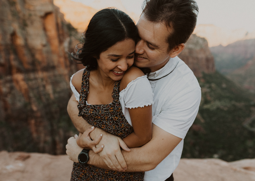 zion national park engagement photos