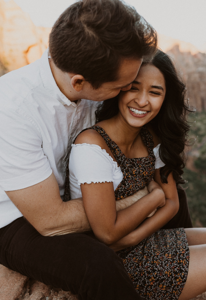 zion national park engagement photos