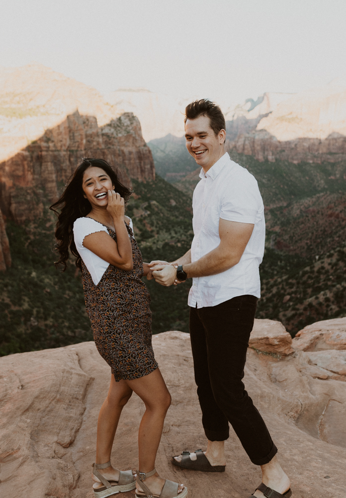 zion national park engagement photos