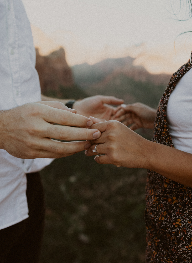 zion national park engagement photos